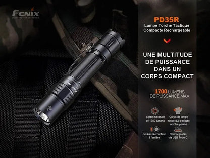 Lampe Torche Fenix PD35R – 1700 Lumens - rechargeable  NYCTALOPE  