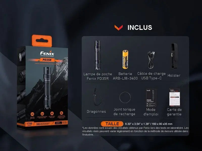 Lampe Torche Fenix PD35R – 1700 Lumens - rechargeable  NYCTALOPE  