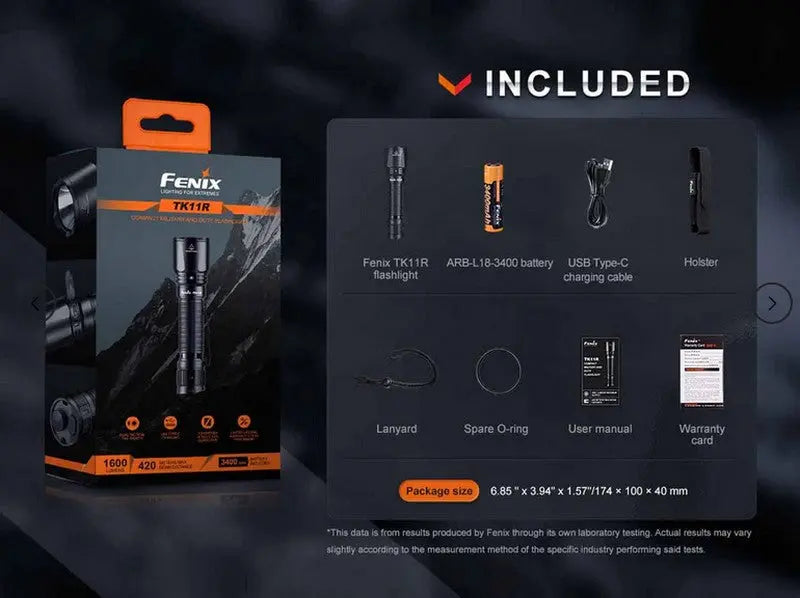Lampe Torche Fenix TK11R - 1600 Lumens - rechargeable  NYCTALOPE  