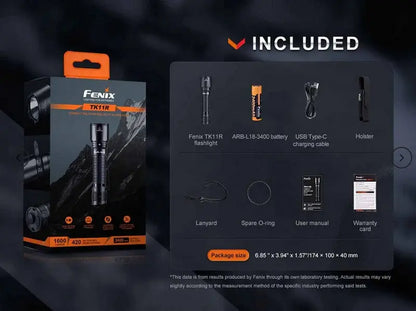 Lampe Torche Fenix TK11R - 1600 Lumens - rechargeable  NYCTALOPE  