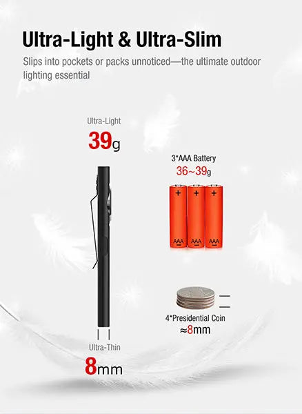 Lampe Torche Klarus E5 Plus 650 Lumens - Ultra-Compacte - Triple Éclairage - Rechargeable USB-C  NYCTALOPE  