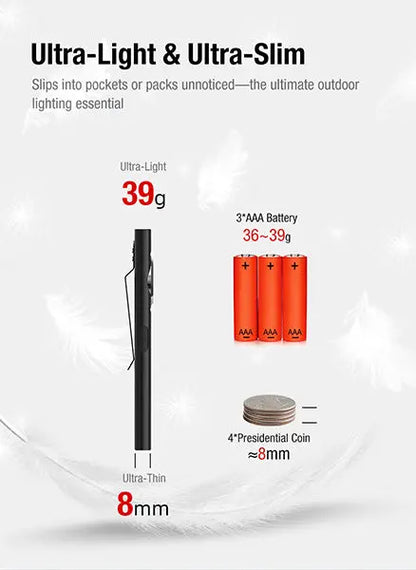 Lampe Torche Klarus E5 Plus 650 Lumens - Ultra-Compacte - Triple Éclairage - Rechargeable USB-C  NYCTALOPE  