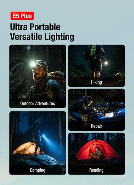 Lampe Torche Klarus E5 Plus 650 Lumens - Ultra-Compacte - Triple Éclairage - Rechargeable USB-C  NYCTALOPE  