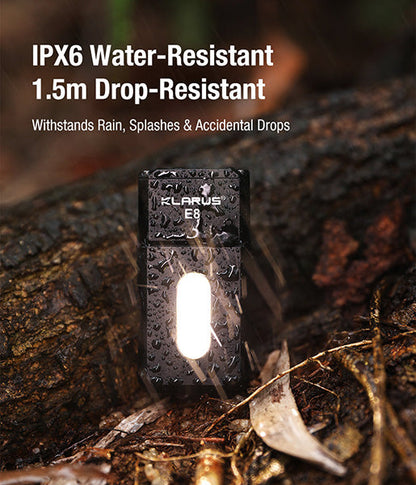 Lampe de poche Klarus E8 1000 Lumens - Triple Éclairage - Tête Pivotante 180° - Rechargeable USB-C - Noir  NYCTALOPE  