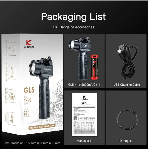 Lampe Torche Klarus GL5 - 1350 Lumens  NYCTALOPE  