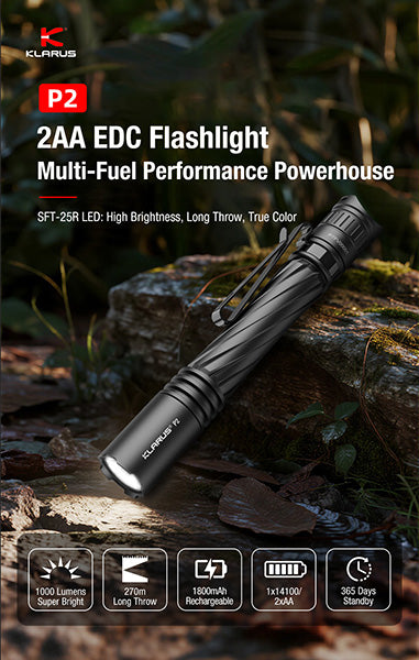 Lampe Torche Klarus P2 - 1000 Lumens – Lampe-stylo EDC Rechargeable  NYCTALOPE  