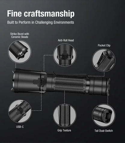 Lampe Torche Klarus XT11GT PRO V3 - 3300 Lumens tactique et rechargeable - NYCTALOPE