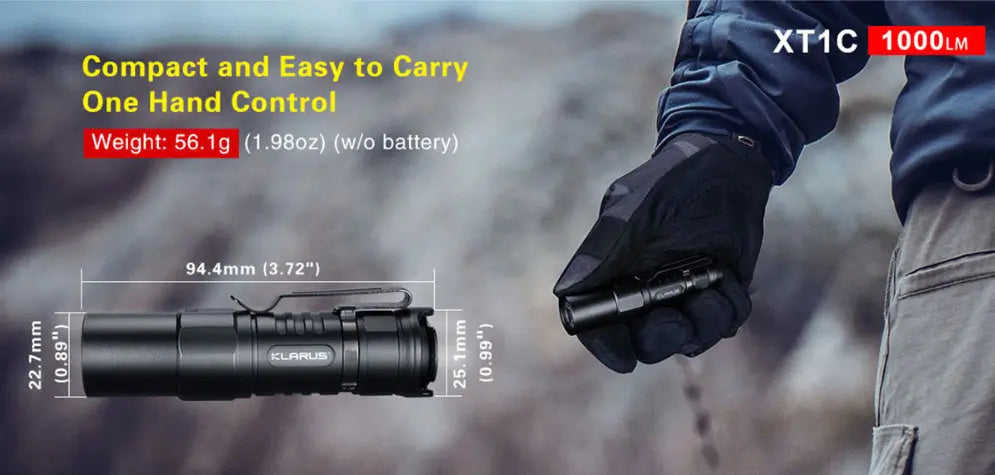 Lampe Torche Klarus XT1C – 1000 Lumens  NYCTALOPE  