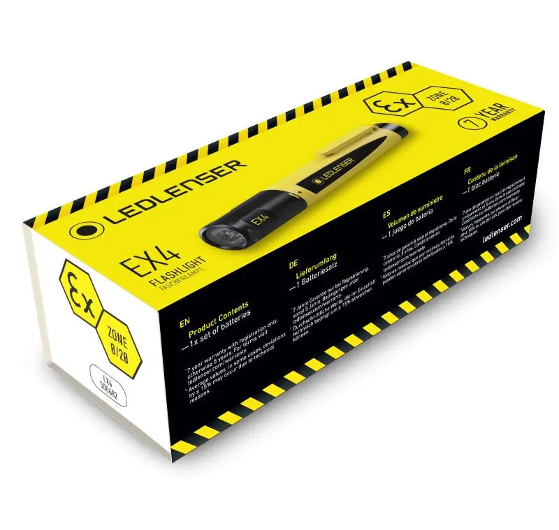 Lampe Torche LEDLENSER EX4 ex-zone 0/20 – série ATEX – 50 Lumens  NYCTALOPE  