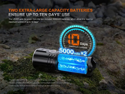 Lampe Torche Laser Fenix LR36R - 10000 Lumens LED + 350 Lumens LEP - Longue portée 1260 mètres  NYCTALOPE  