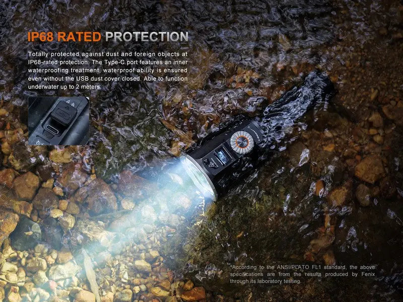 Lampe Torche Laser Fenix LR36R - 10000 Lumens LED + 350 Lumens LEP - Longue portée 1260 mètres  NYCTALOPE  