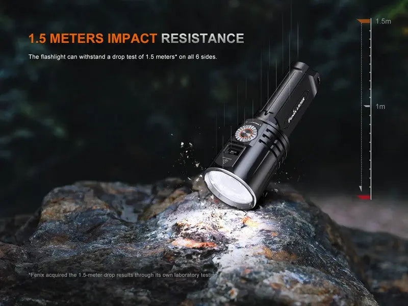 Lampe Torche Laser Fenix LR36R - 10000 Lumens LED + 350 Lumens LEP - Longue portée 1260 mètres  NYCTALOPE  
