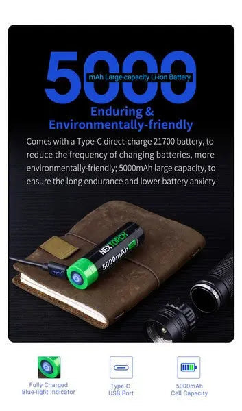 Lampe Torche Laser LEP Nextorch T10L - 520 Lumens rechargeable - Ultra longue portée  NYCTALOPE  