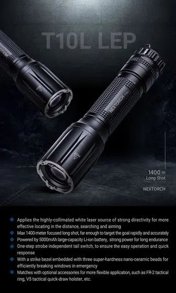 Lampe Torche Laser LEP Nextorch T10L - 520 Lumens rechargeable - Ultra longue portée  NYCTALOPE  