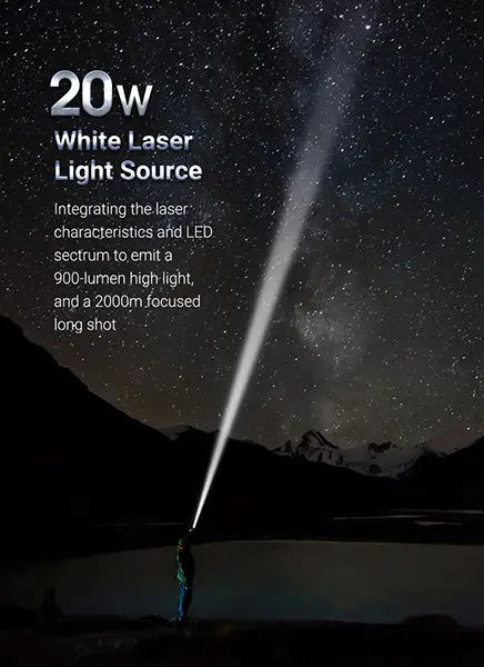 Lampe Torche Laser Nextorch T20L - 900 Lumens rechargeable - Portée 2000 mètres  NYCTALOPE  