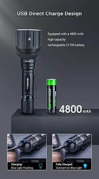 Lampe Torche Laser Nextorch T20L - 900 Lumens rechargeable - Portée 2000 mètres  NYCTALOPE  