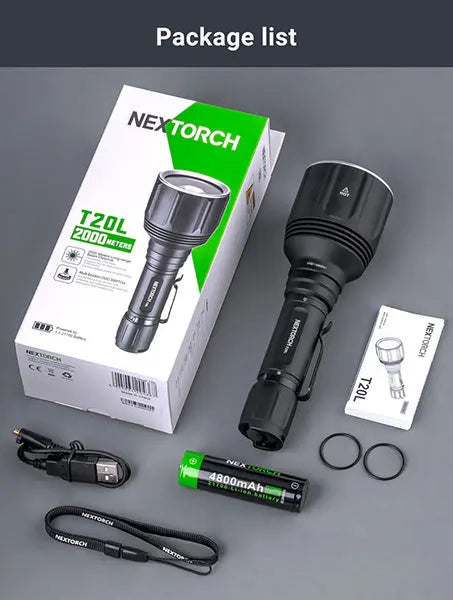 Lampe Torche Laser Nextorch T20L - 900 Lumens rechargeable - Portée 2000 mètres  NYCTALOPE  