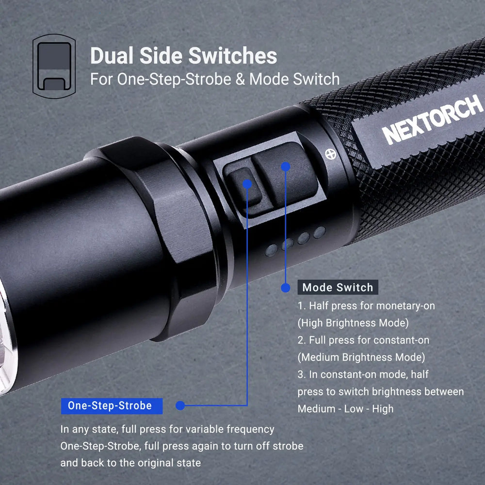Lampe Torche Nextorch P81B - 3700Lumens rechargeable  NYCTALOPE  