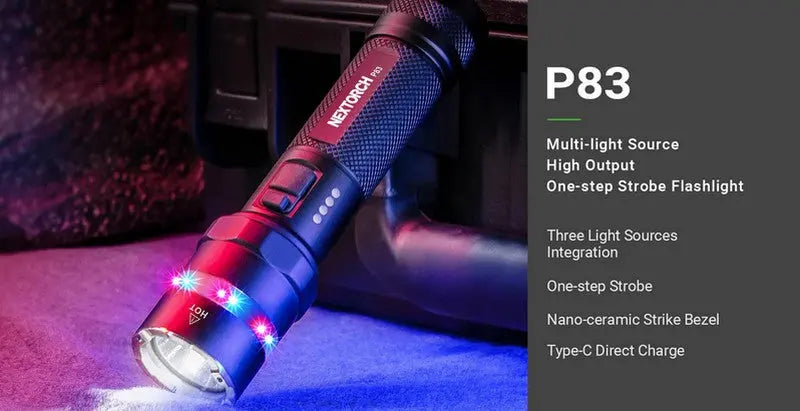 Lampe Torche Nextorch P83 - 1300 Lumens rechargeable - balise de signalisation  NYCTALOPE  