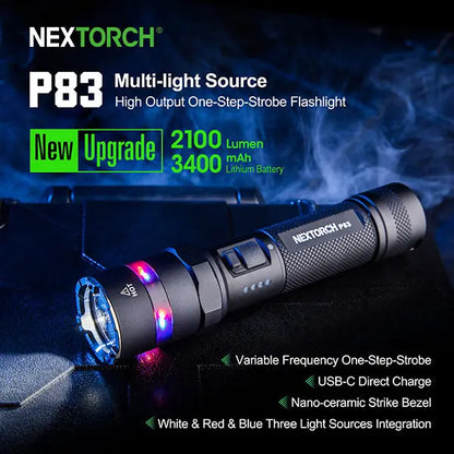 Lampe Torche Nextorch P83B 2100 Lumens rechargeable - balise de signalisation  NYCTALOPE  