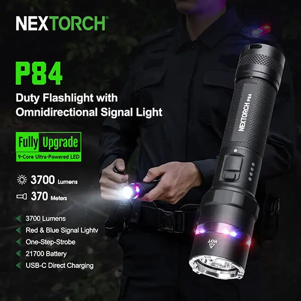 Lampe Torche Nextorch P84B - 3700 Lumens - lampe torche rechargeable USB-C - balise de signalisation  NYCTALOPE  