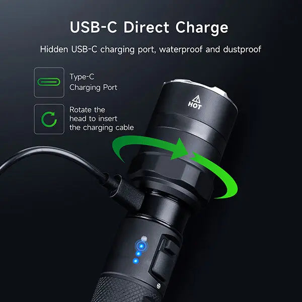 Lampe Torche Nextorch P84B - 3700 Lumens - lampe torche rechargeable USB-C - balise de signalisation  NYCTALOPE  