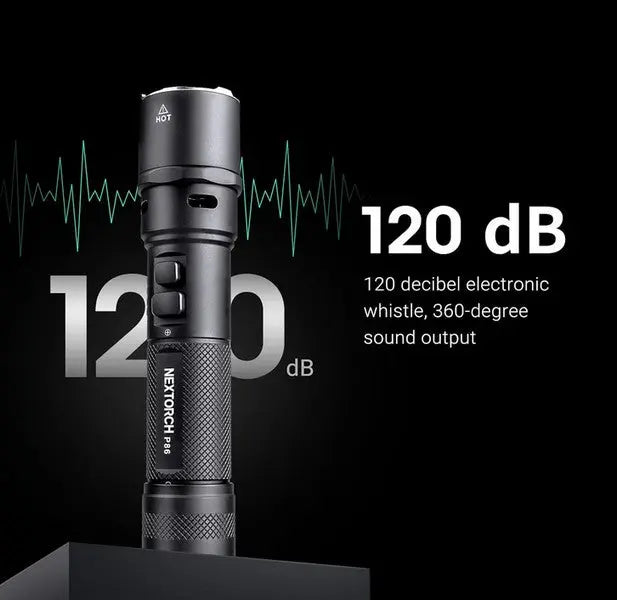 Lampe Torche Nextorch P86 - 1600 Lumens rechargeable USB-C sifflet électronique intégré  NYCTALOPE  