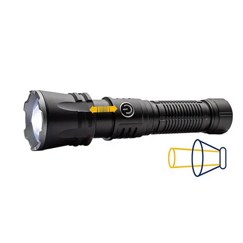 Lampe Torche Nightsearcher Zoom 2000 - 2000 Lumens - Rechargeable - Faisceau Mixte Zoom - NYCTALOPE
