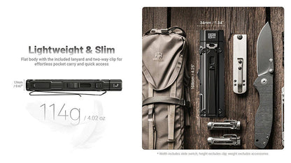 Lampe Torche Nitecore EDC09 - 1600 Lumens - Tête Rotative 102° - 3 Températures de Couleur  NYCTALOPE  