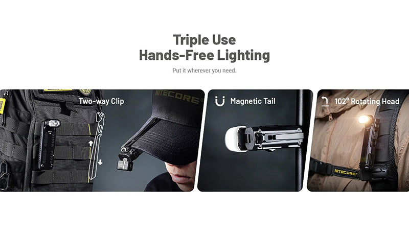 Lampe Torche Nitecore EDC09 - 1600 Lumens - Tête Rotative 102° - 3 Températures de Couleur  NYCTALOPE  