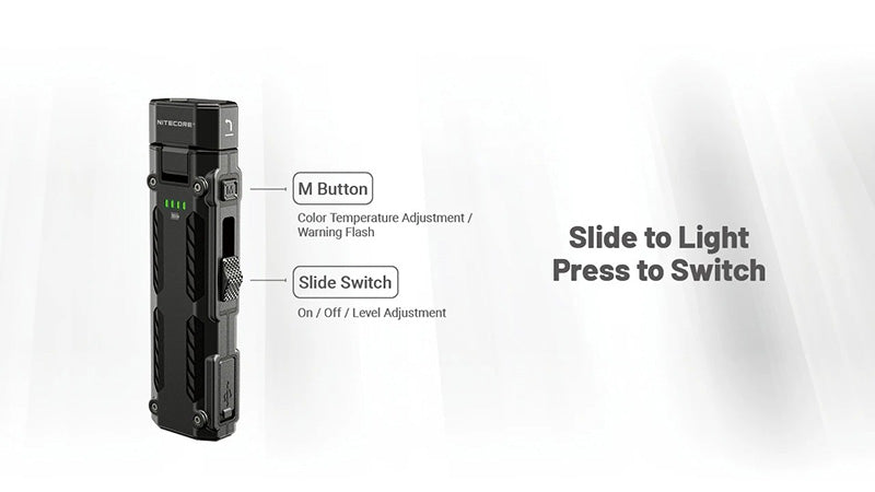 Lampe Torche Nitecore EDC09 - 1600 Lumens - Tête Rotative 102° - 3 Températures de Couleur  NYCTALOPE  