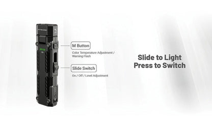 Lampe Torche Nitecore EDC09 - 1600 Lumens - Tête Rotative 102° - 3 Températures de Couleur  NYCTALOPE  