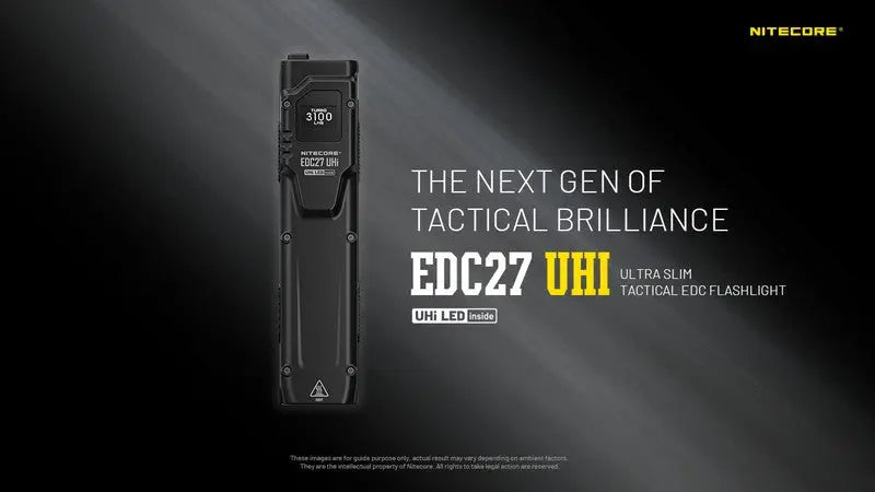 Lampe Torche Nitecore EDC27 UHi - 3100 Lumens rechargeable  NYCTALOPE  