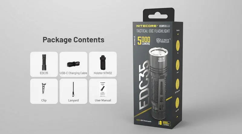Lampe Torche Nitecore EDC35 - 5000 Lumens rechargeable  NYCTALOPE  