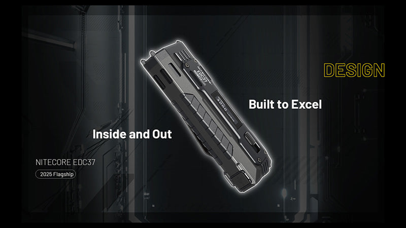 Lampe Torche Nitecore EDC37 8000 Lumens - Rechargeable USB-C - Écran OLED - NYCTALOPE