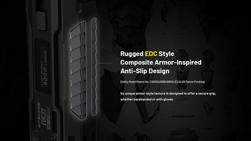 Lampe Torche Nitecore EDC37 8000 Lumens - Rechargeable USB-C - Écran OLED - NYCTALOPE