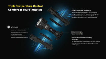 Lampe Torche Nitecore EDC37 8000 Lumens - Rechargeable USB-C - Écran OLED - NYCTALOPE