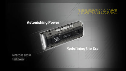 Lampe Torche Nitecore EDC37 8000 Lumens - Rechargeable USB-C - Écran OLED - NYCTALOPE