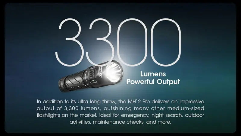 Lampe Torche Nitecore MH12 PRO – 3300 Lumens  NYCTALOPE  