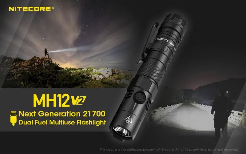 Lampe Torche Nitecore MH12 V2 – 1200 Lumens  NYCTALOPE  