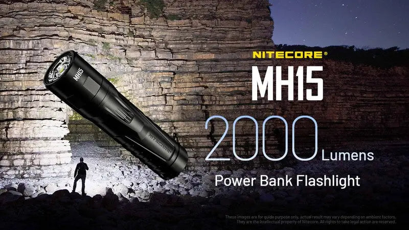 Lampe Torche Nitecore MH15 – 2000 Lumens USB-C rechargeable powerbank  NYCTALOPE  