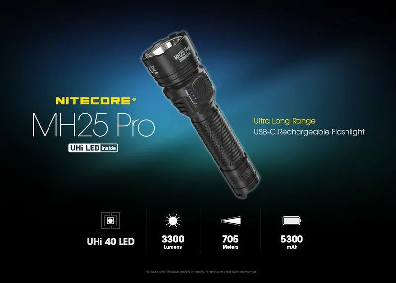 Lampe Torche Nitecore MH25 PRO - 3300 Lumens  NYCTALOPE  
