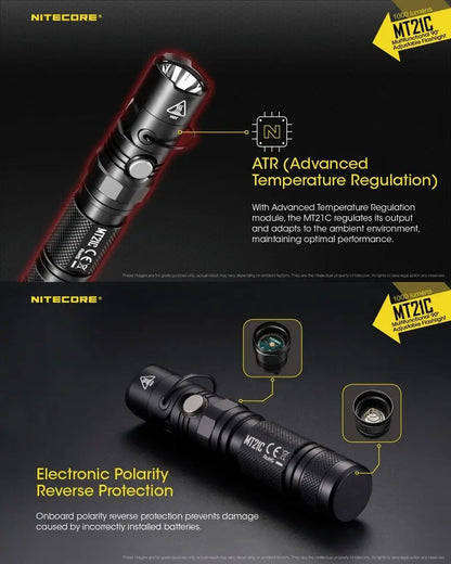 Lampe Torche Nitecore MT21C – 1000 Lumens - NYCTALOPE