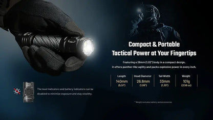 Lampe Torche Nitecore P17iX 5000 Lumens - Tactique Personnalisable - Batterie 21700 5500mAh - USB-C