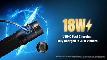 Lampe Torche Nitecore P17iX 5000 Lumens - Tactique Personnalisable - Batterie 21700 5500mAh - USB-C