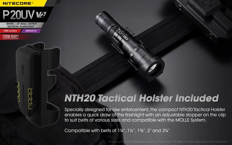 Lampe Torche Nitecore P20UV V2 – 1000 Lumens  NYCTALOPE  
