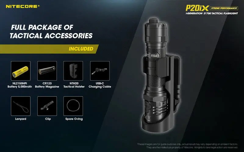 Lampe Torche Nitecore P20ix - 4000 Lumens rechargeable USB-C  NYCTALOPE  