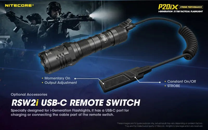 Lampe Torche Nitecore P20ix - 4000 Lumens rechargeable USB-C  NYCTALOPE  
