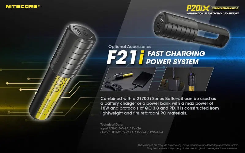 Lampe Torche Nitecore P20ix - 4000 Lumens rechargeable USB-C  NYCTALOPE  
