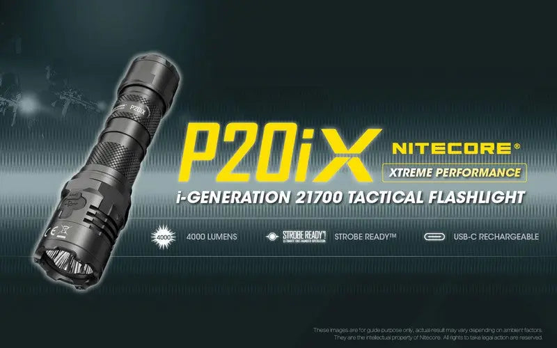 Lampe Torche Nitecore P20ix - 4000 Lumens rechargeable USB-C  NYCTALOPE  
